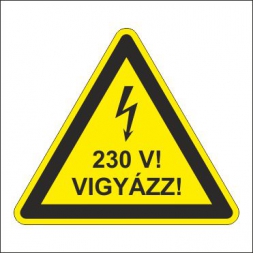 230 V! Vigyázz! piktogram