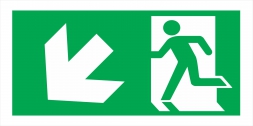 Menekülési út balra, lépcsőn le (ISO)