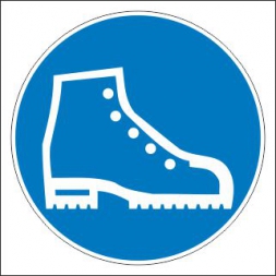 Biztonsági betétes védőcipő használata kötelező! piktogram