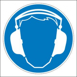 Hallásvédő használata kötelező! piktogram