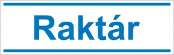 Raktár (kék-fehér, magyar nyelvű)